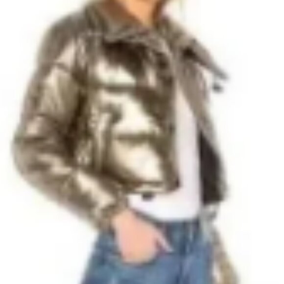 Lovers and Friends Metallic Puffer Jacket Sz XXS - Picture 14 of 14